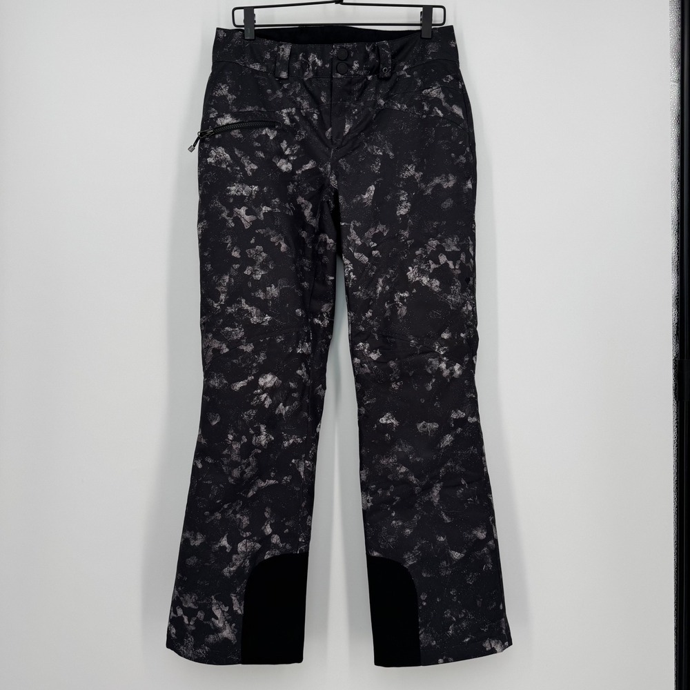Obermeyer Womens Insulated Ski Pants Black White Splatter Print Size 6 Snowboard